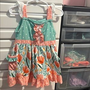 Poka dots and floral pants and shirt set